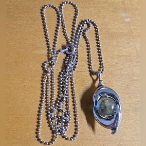 Sterling Silver Swimming Dolphins Pendant Ball Bead Necklace 30in Long Sterling